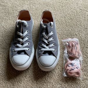 Unisex Converse Gray, Pink & White Sneakers